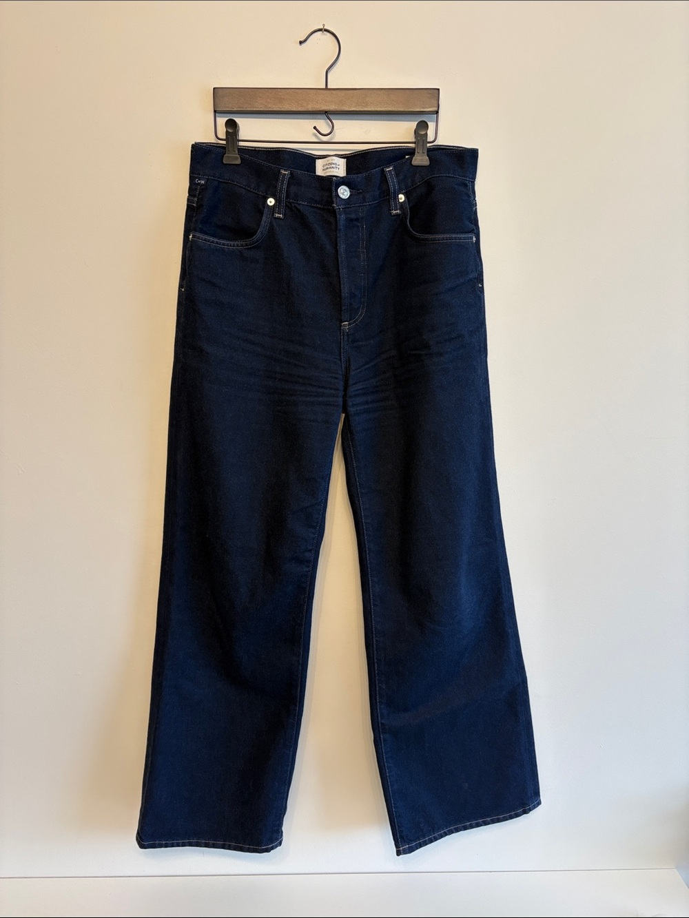 Citizen of Humanity dark blue annina high rise wide leg jeans sz 28 preowned